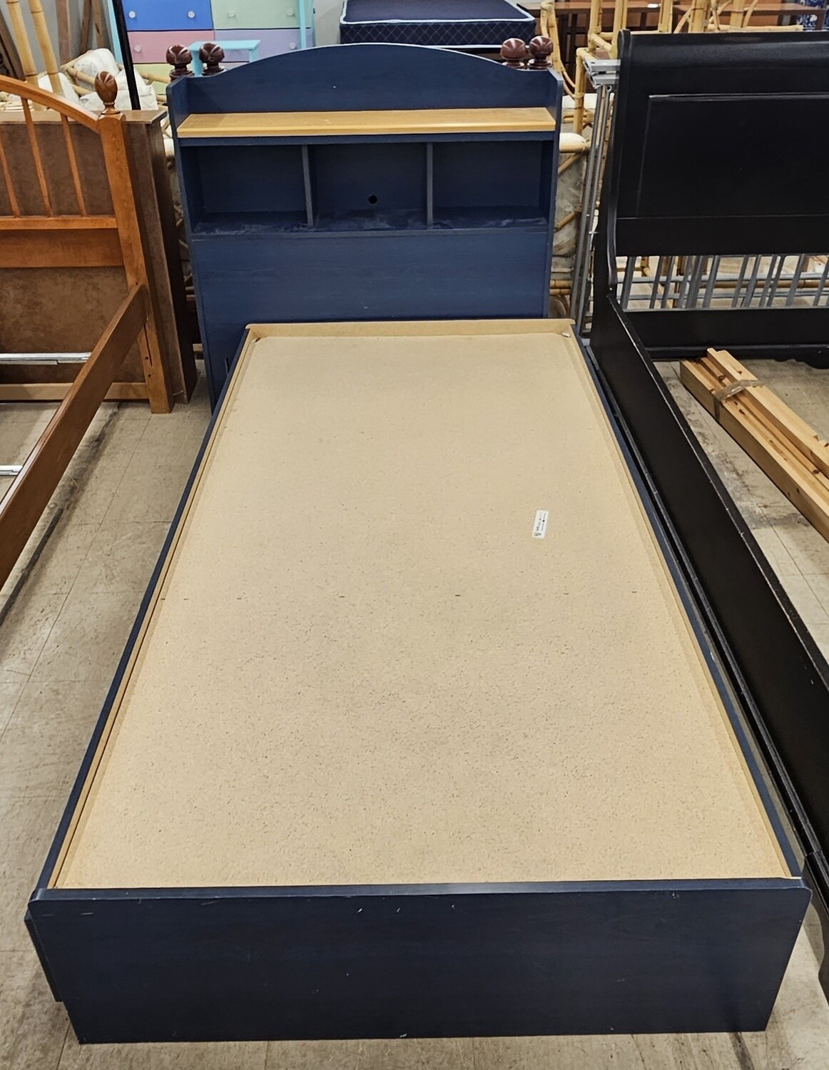 Royal Blue Platorm Bed Single Bedframe