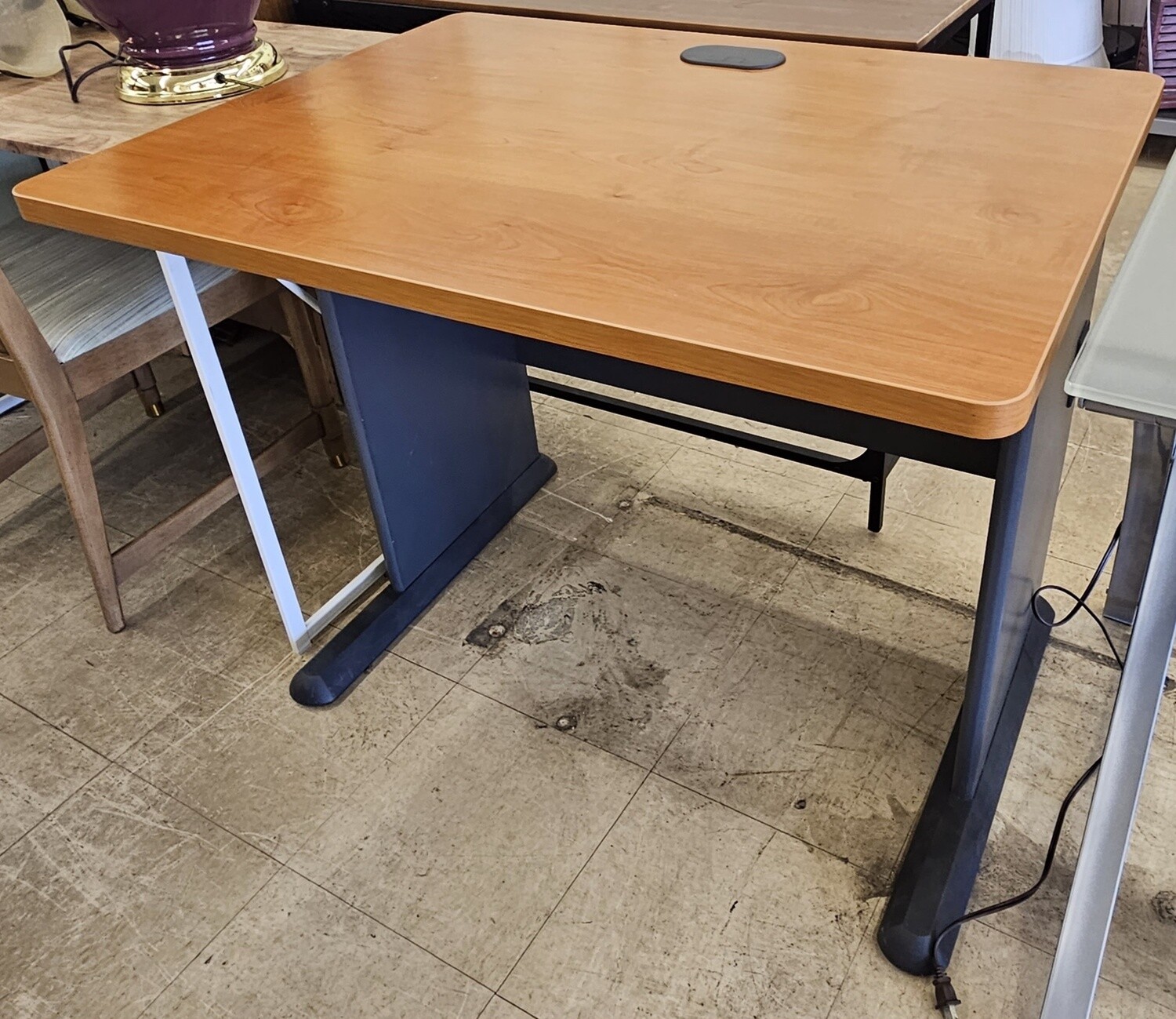 Student Desk Wood Top Metal Base