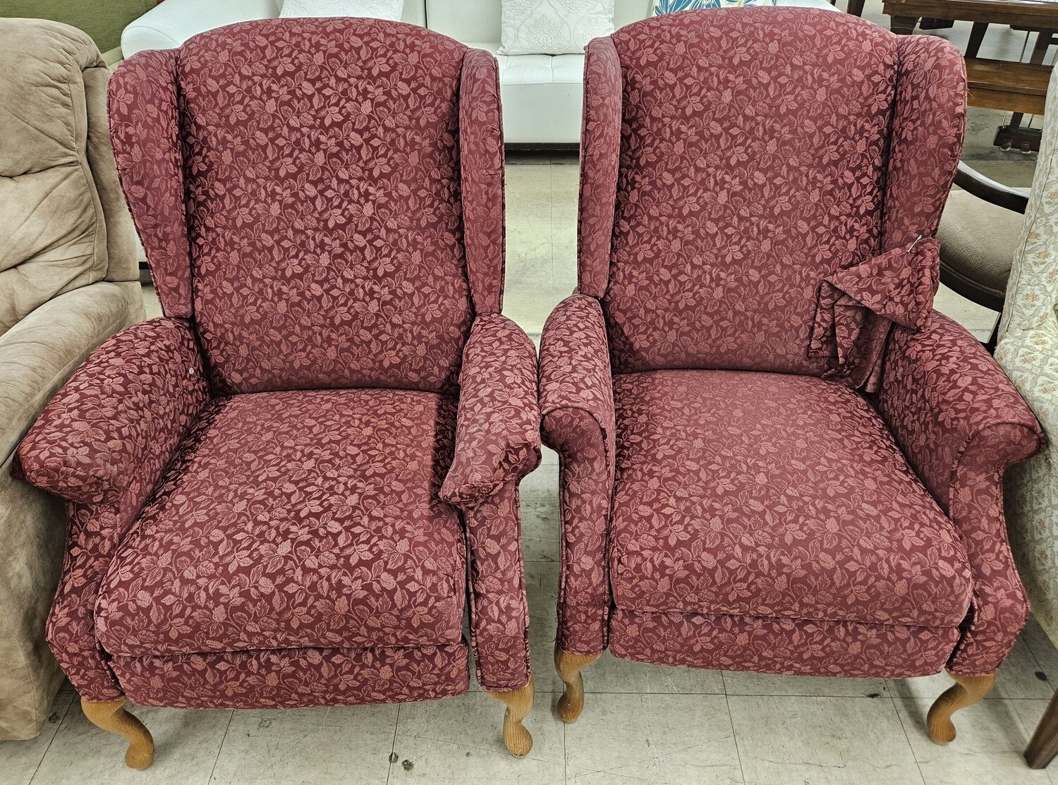 Red Leaf Wingback Chair