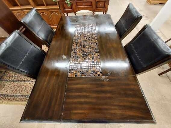 Rectangle Dining Set With Lovely Mosaic Tiles