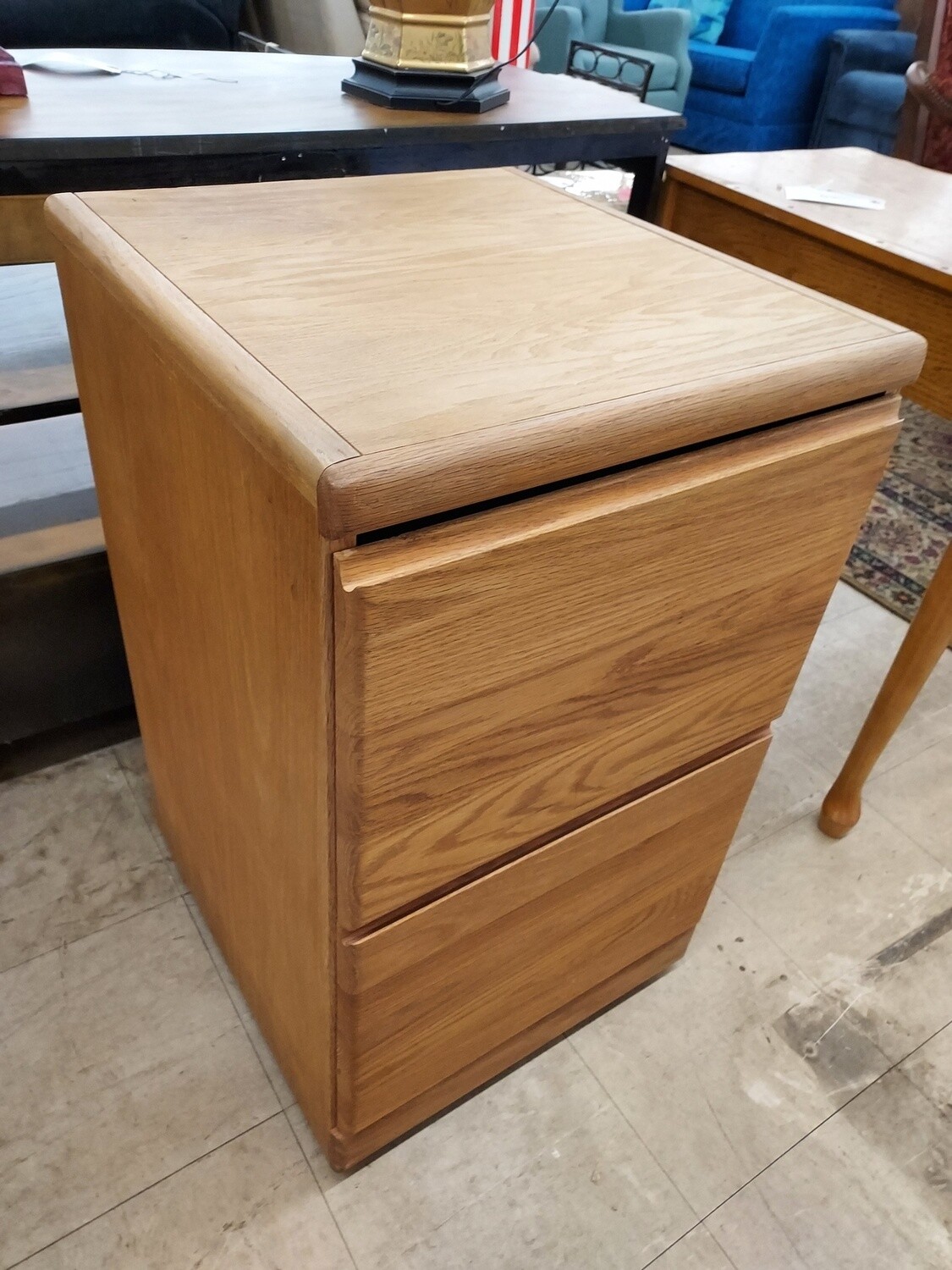 2 Drawer Oak Filing Cabinet
