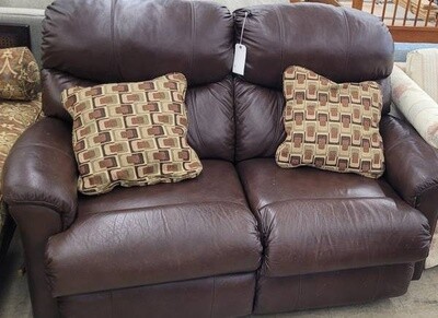 Chocolate Leather Brown Loveseat