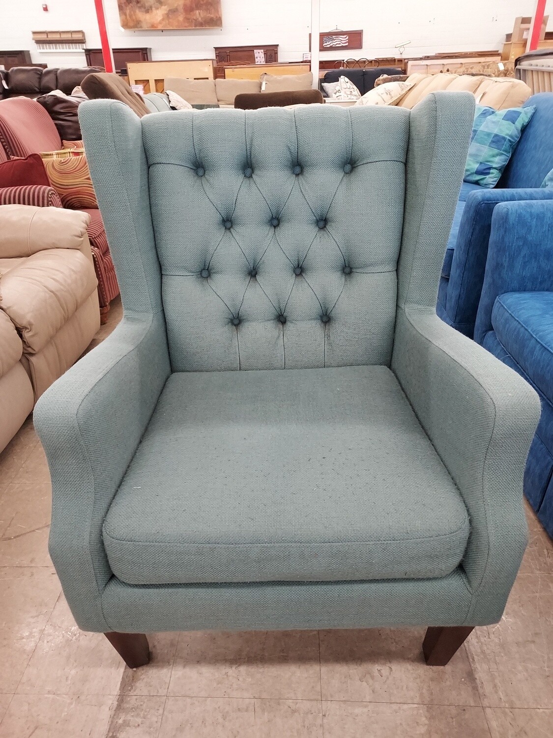 Blue Button Chair