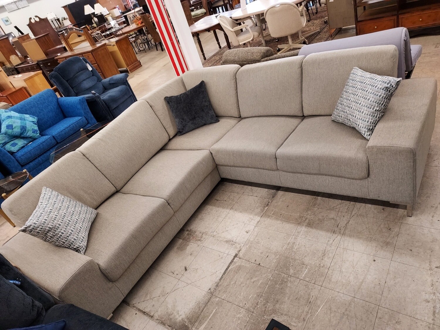 Proper Grey Sectional