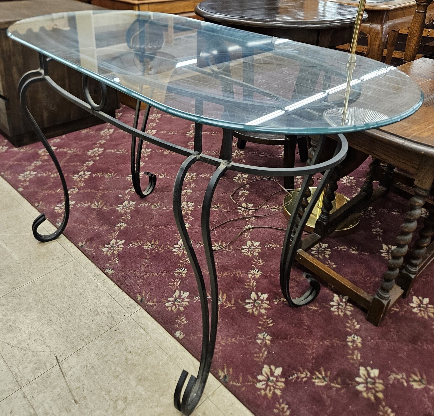 Glass &amp; Iron hall table