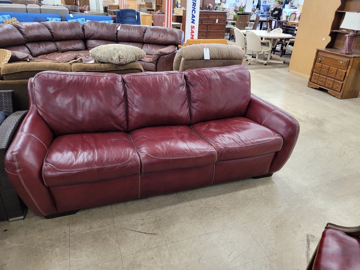 Gorgeous Red Leather Couch