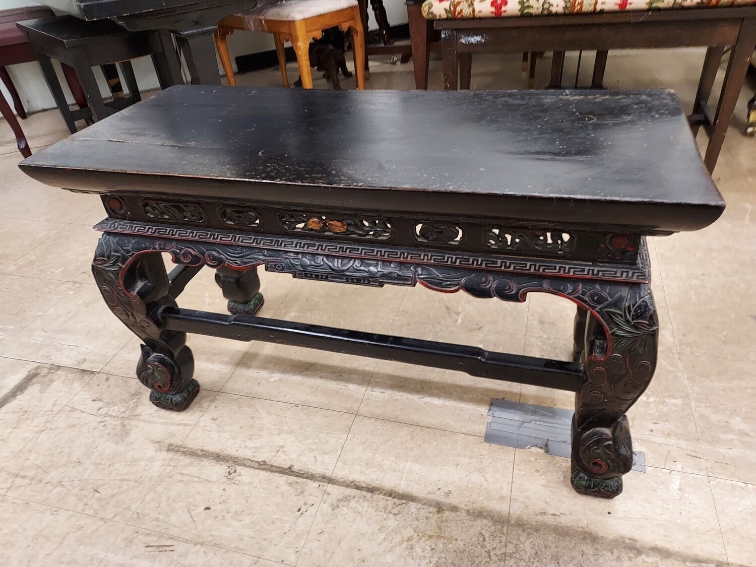 Antique Oriental Rosewood Bench