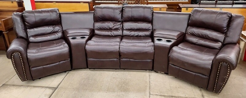 Dark Brown Leather Sectional