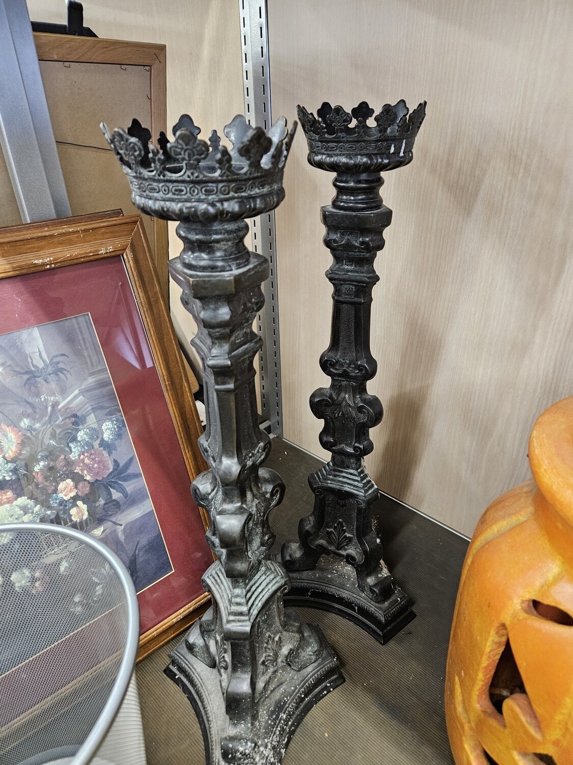 Cintage Black Iron Candle Holders