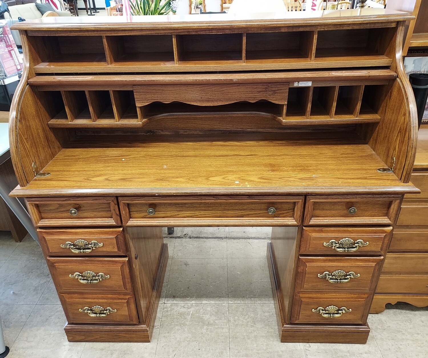 Oak Roll-top Desk