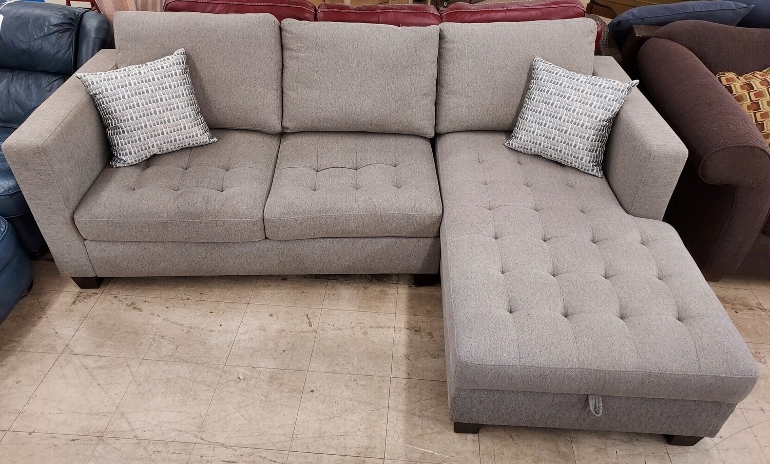 Light Grey L Shaped Couch w/ Storage