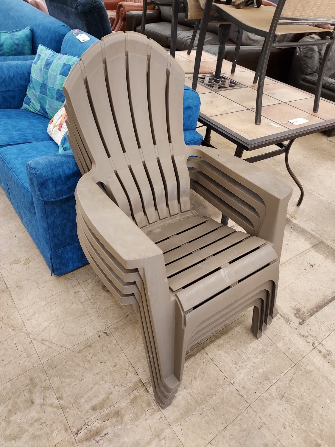 Grey Plastic Adirondack Chair Set