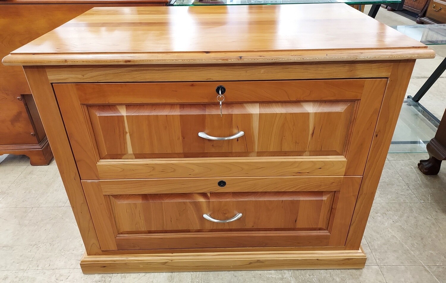 Multi Shade Oak 2 Drawer Filing Cabinet