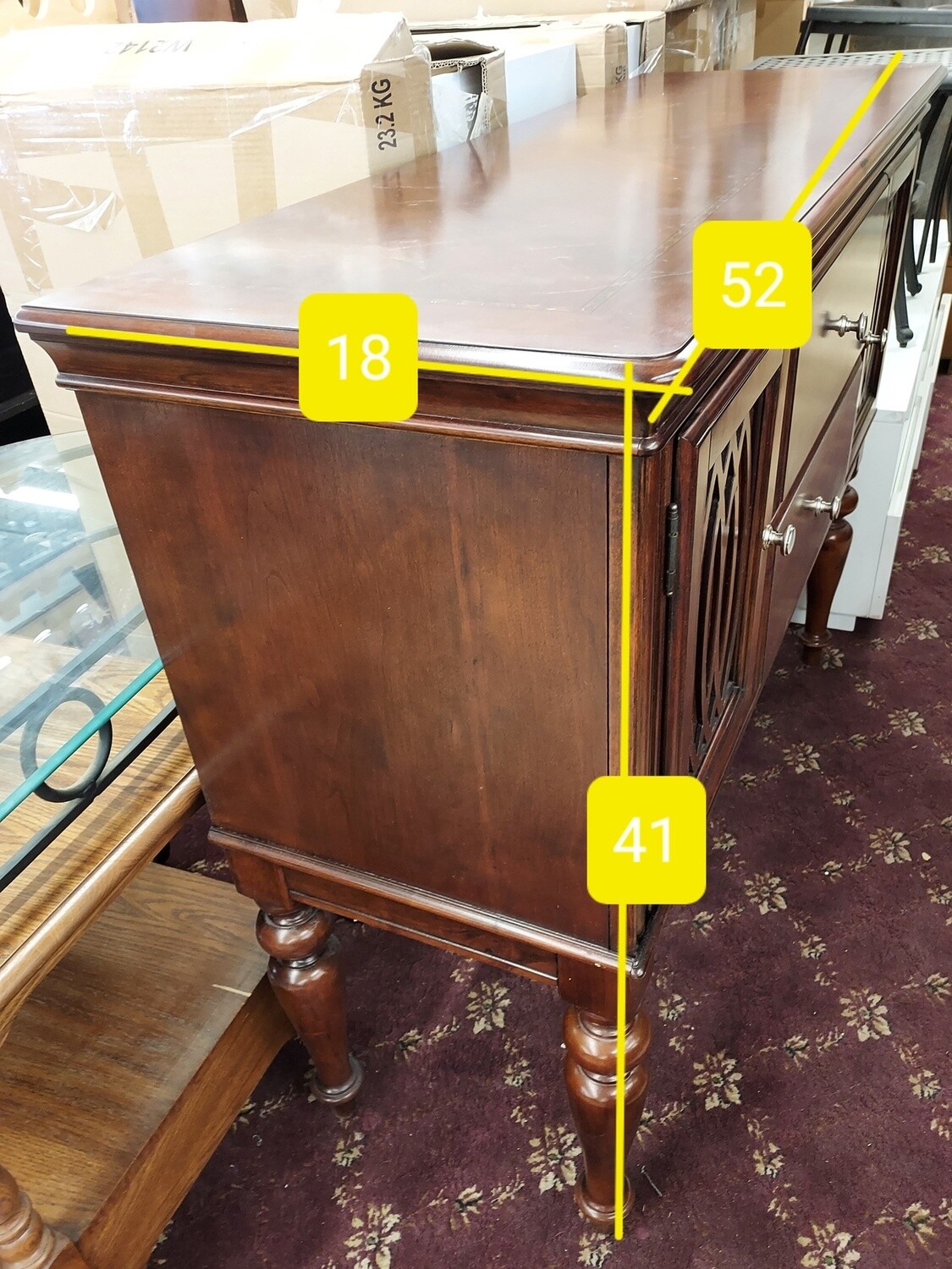 Dark Cherry Buffet w/ Diamond Inlay
