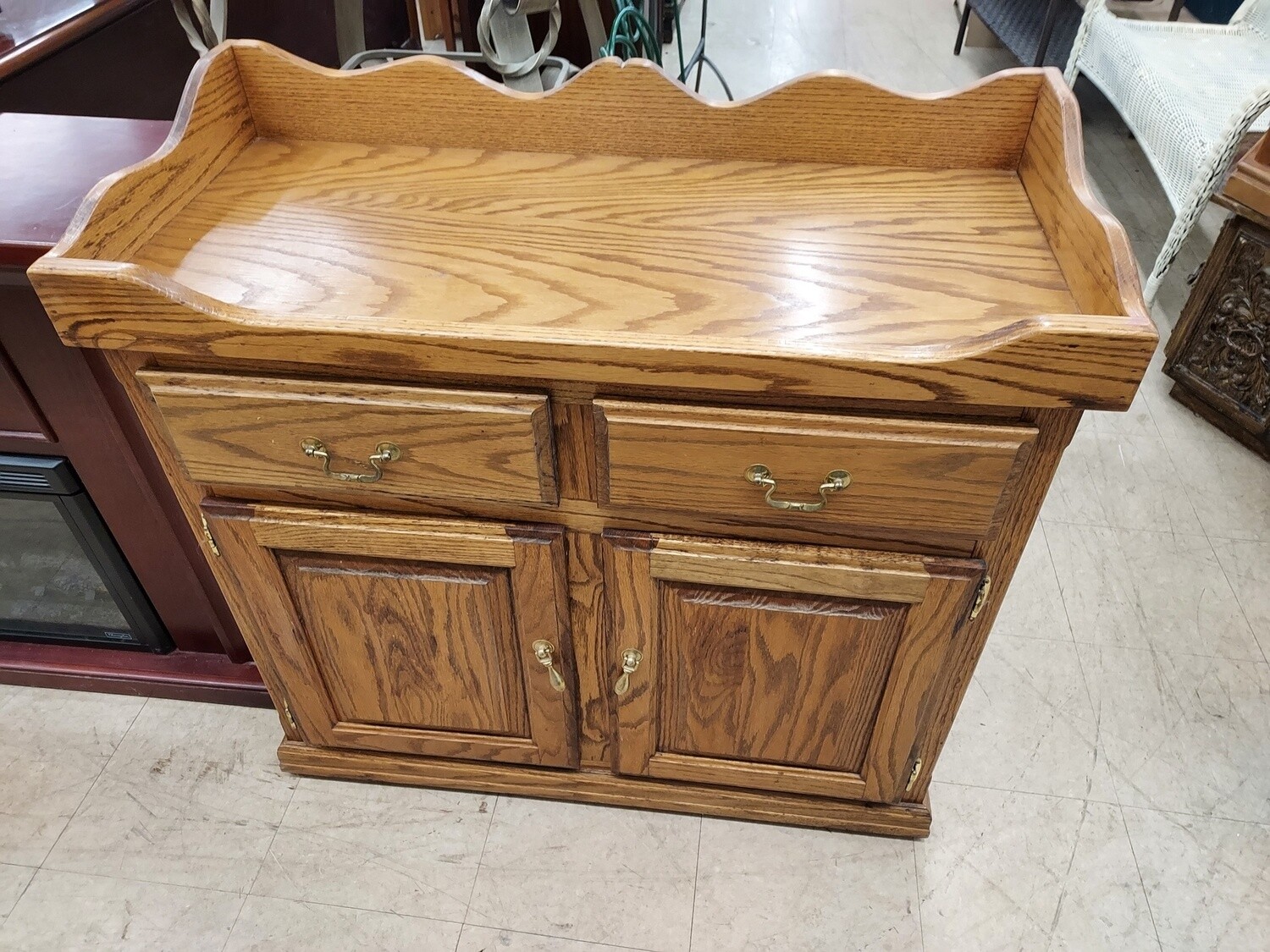 Oak Baby Changing Station