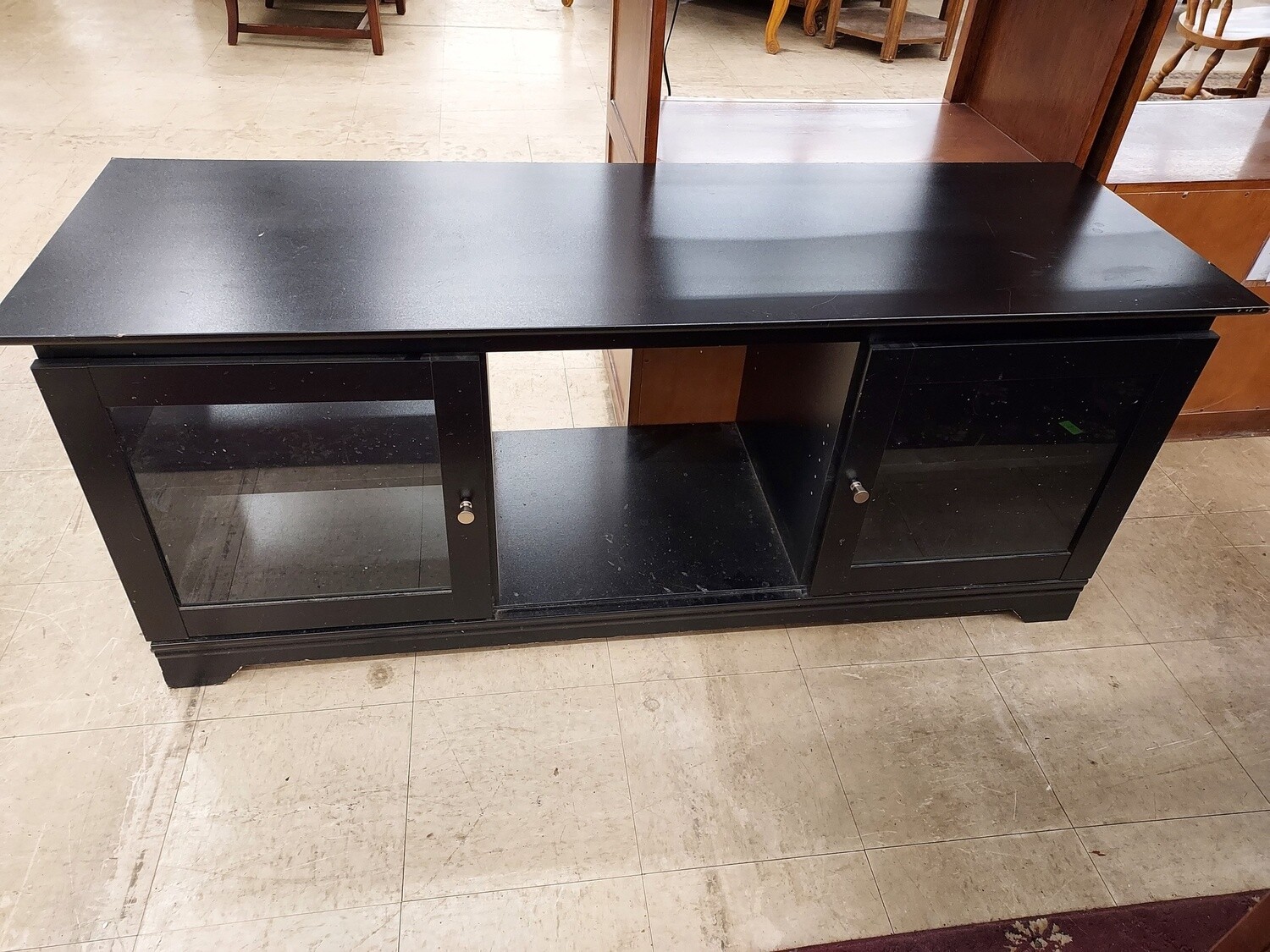 Black TV Stand w/ Storage