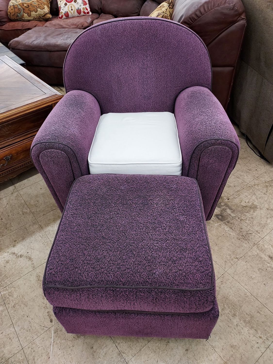 Purple Chair w/ Ottoman