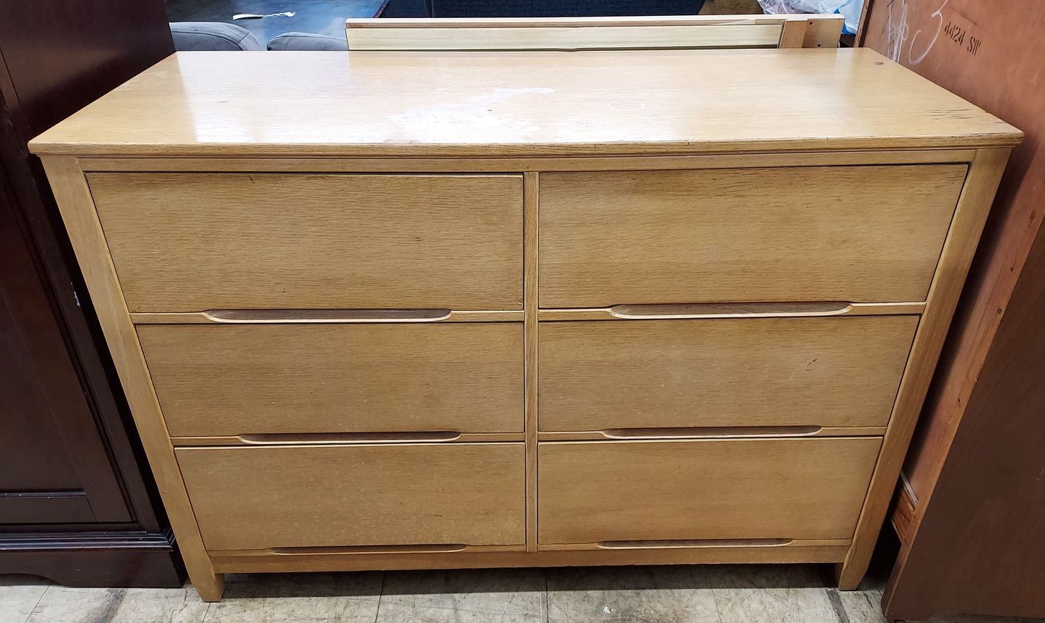 Small Blonde Vintage Dresser w/ Mirror