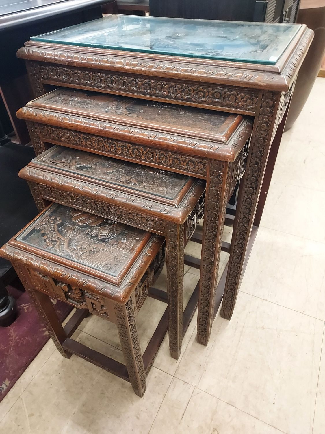 Antique Chinese Nesting Table Set