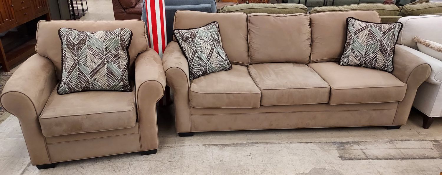 Tan Couch &amp; Chair Set