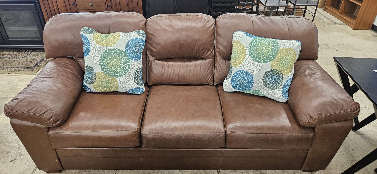 Dark Brown Leather Sofa!