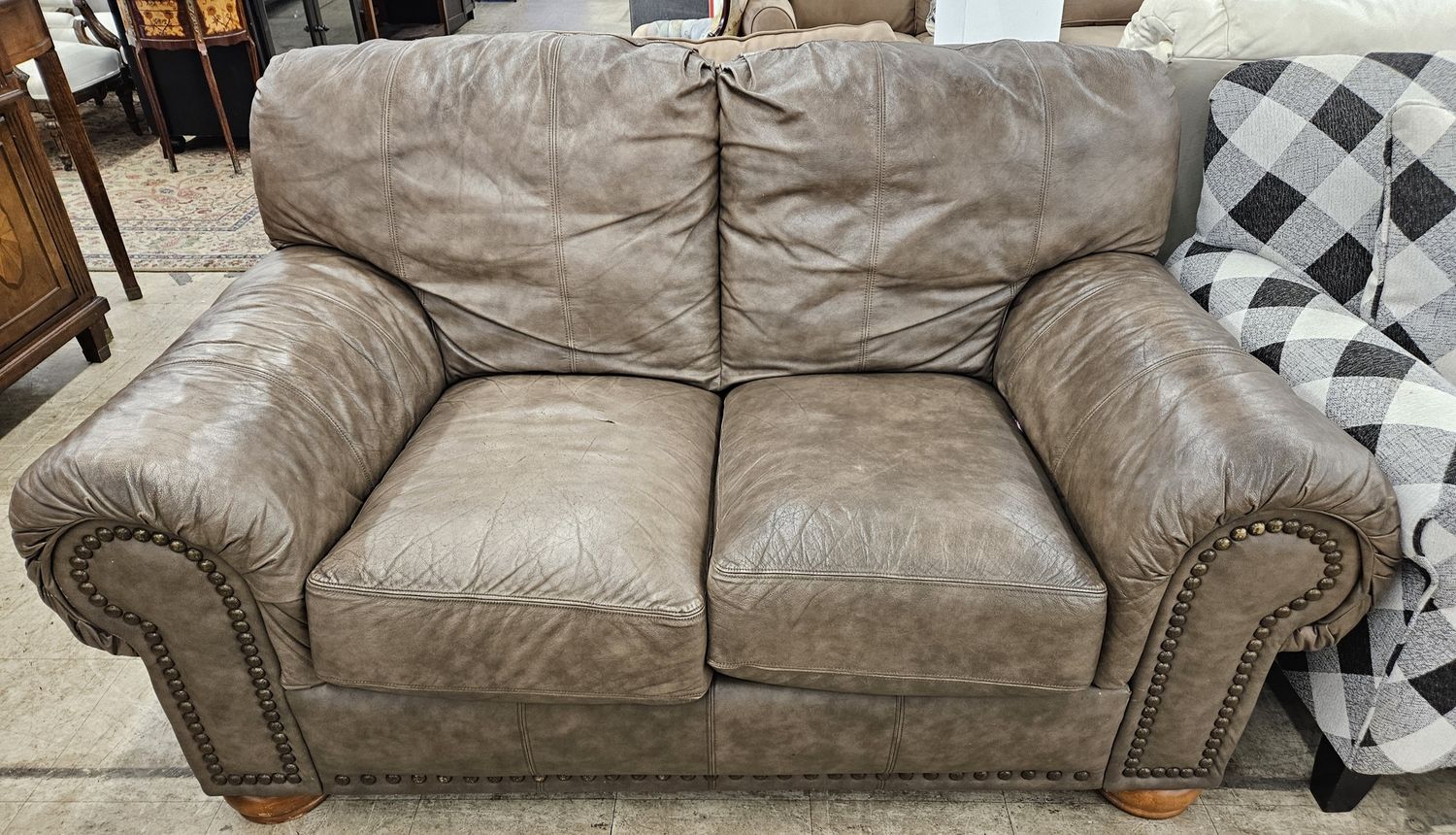 Brown Leather Loveseat - Lane Leather