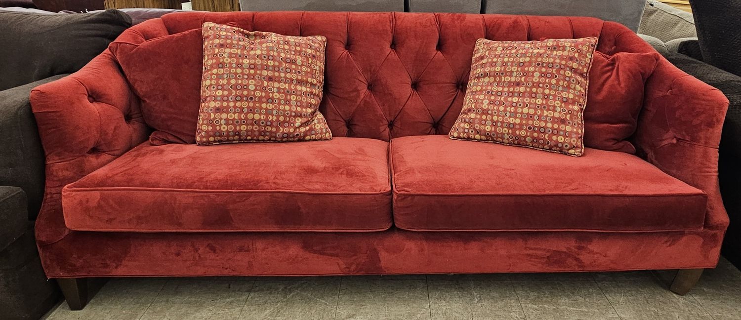 Bright Red Couch By Walter E Smithe