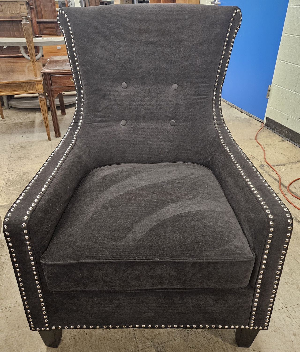 Charcoal microfiber chair