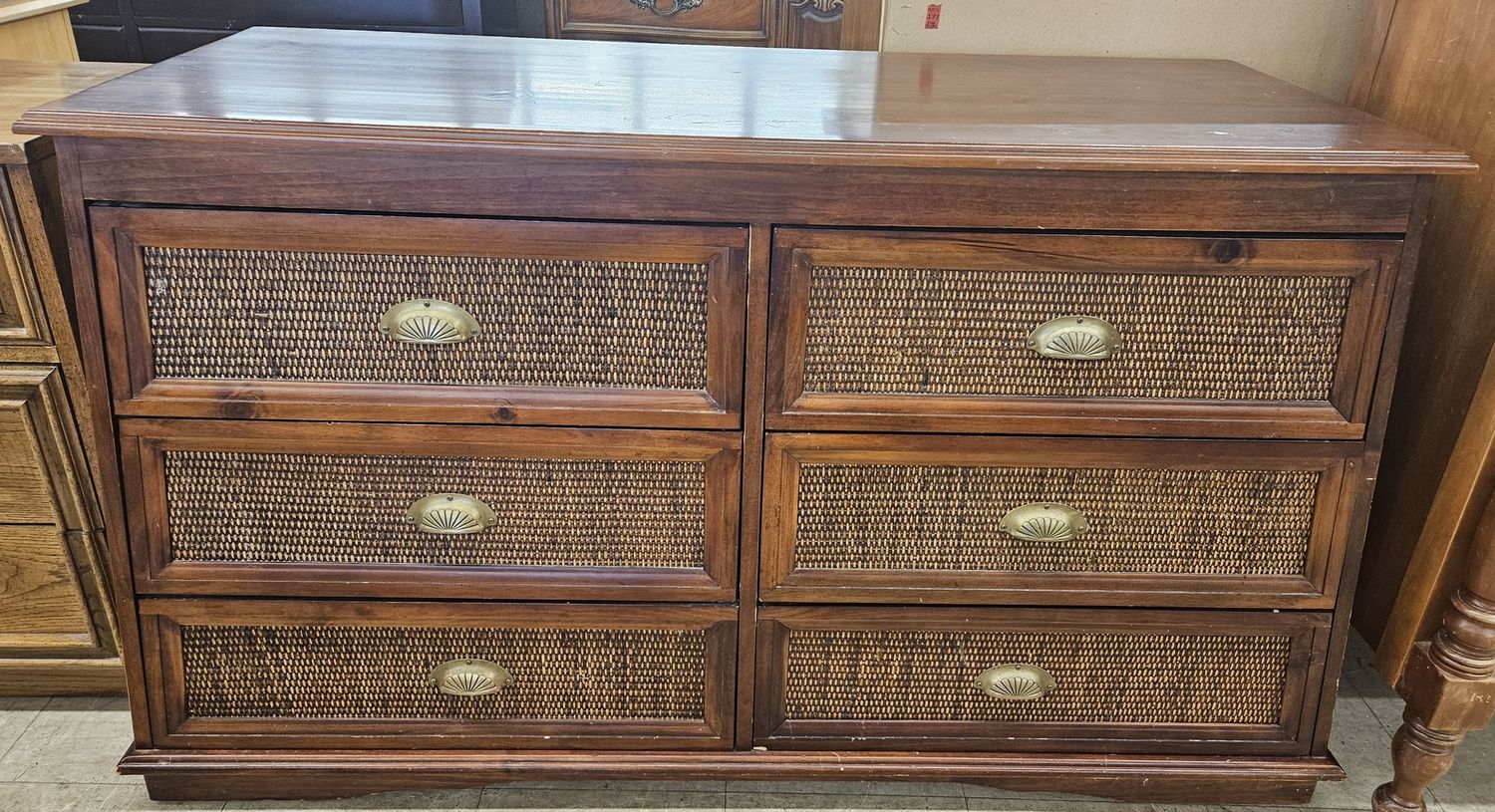 Mid-Century Pier One Imports Lowboy Dresser Credenza