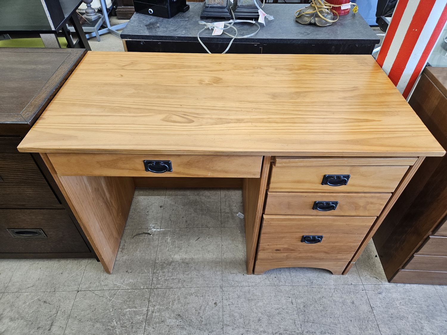 solid oak writing desk