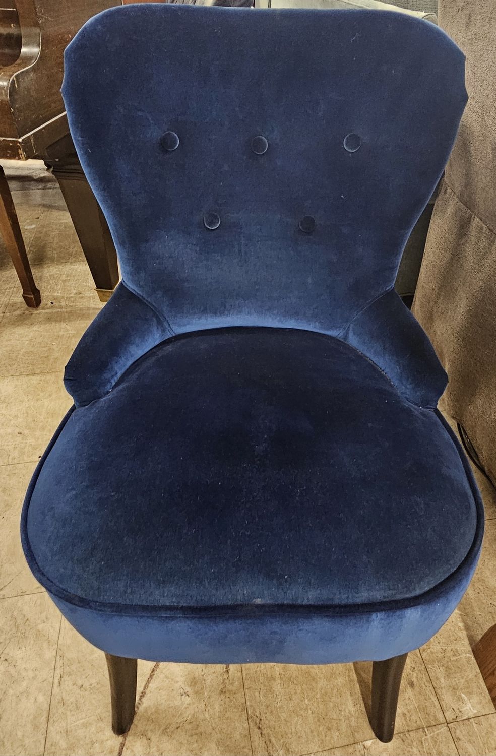 luxurious navy blue velvet IKEA Chair