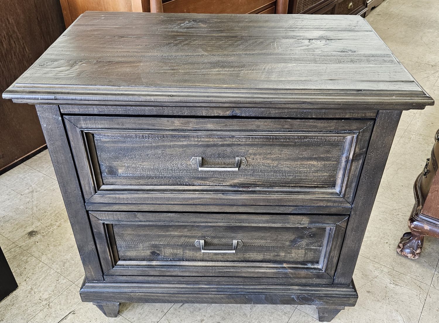 Charcoal Grey 2 Drawer Nightstand