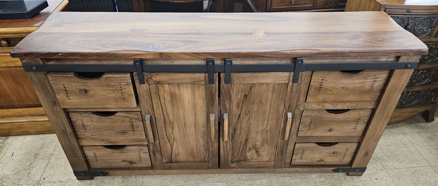 The Granville Parota Sliding Door TV Stand