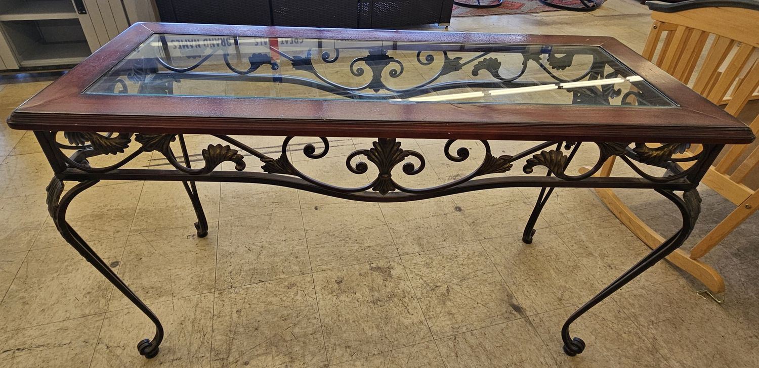 elegant glass inlay sofa table