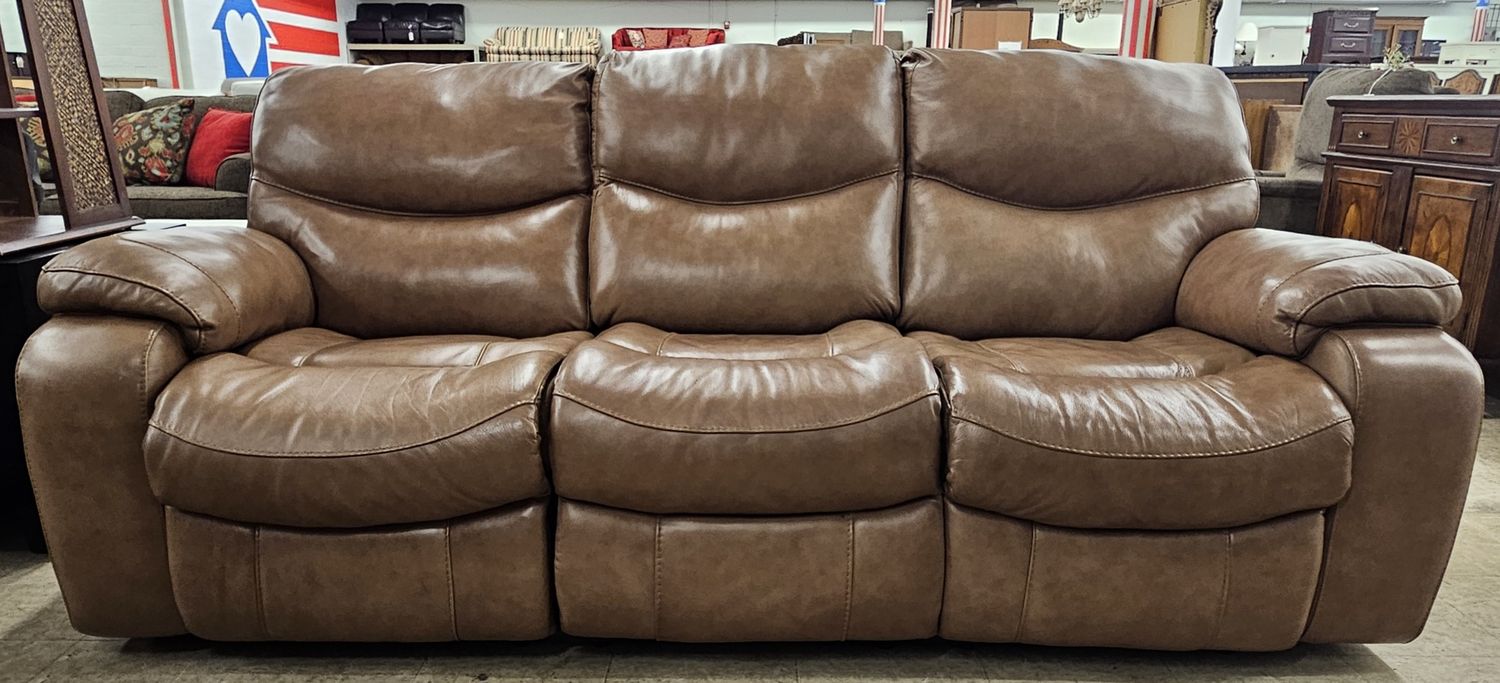 Leather self-recliner 3-seater couch