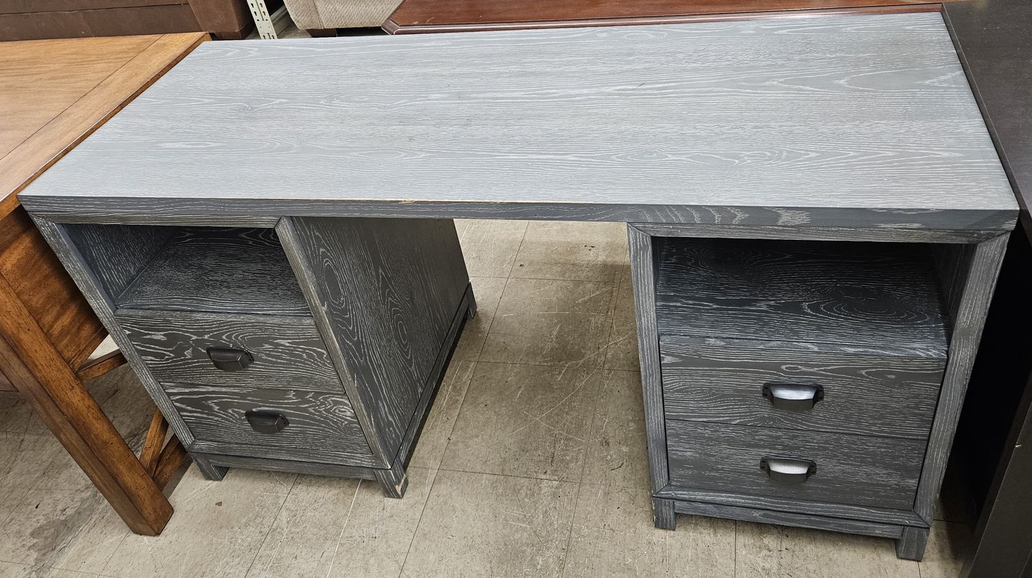 Weathered grey desk