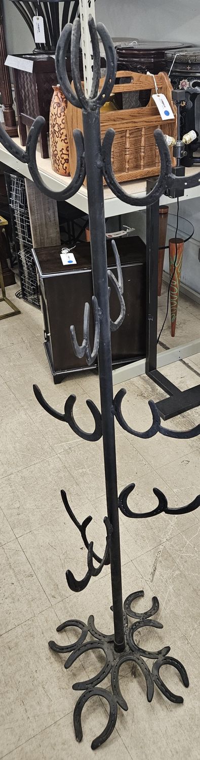 Black Iron Horseshoe Coat Rack