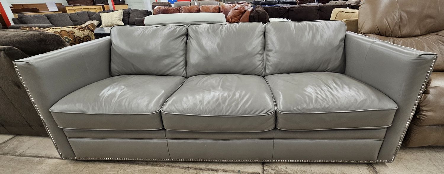 Gorgeous grey leather couch