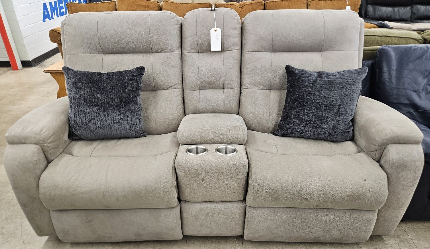 Grey Recliner microfiber comfy couch
