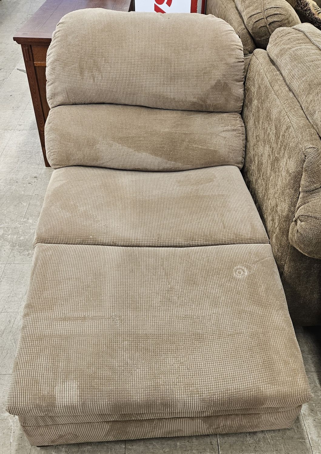Comfy Faux Suede Chaise Lounge - Beige