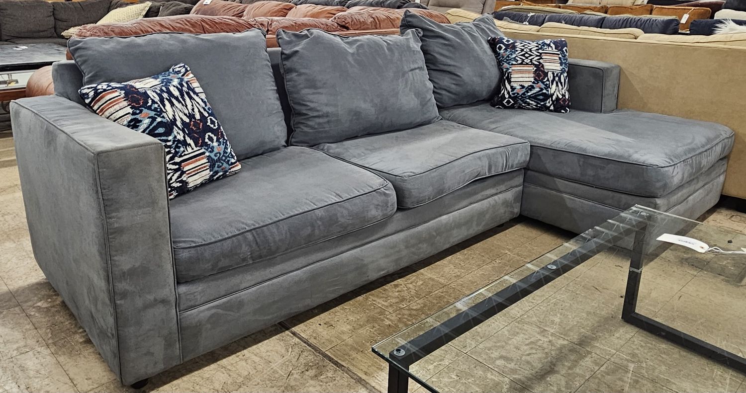 Beautiful Blue Sofa with Chaise