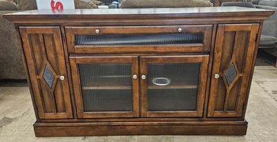 Solid wood TV stand credenza