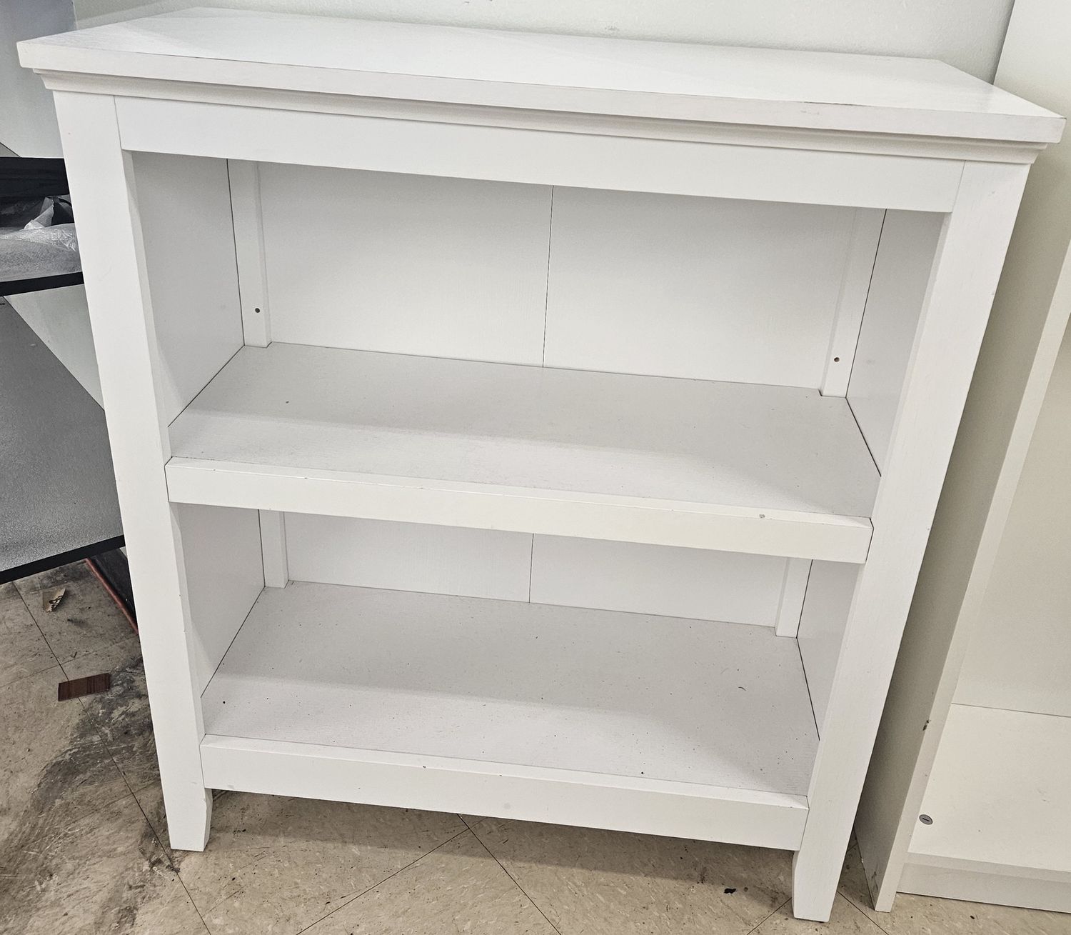 Small white 2-tier bookcase