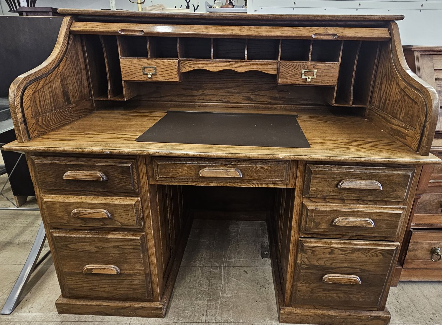 Vintage Oak Roll-top Desk
