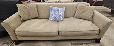 Modern beige microfiber couch