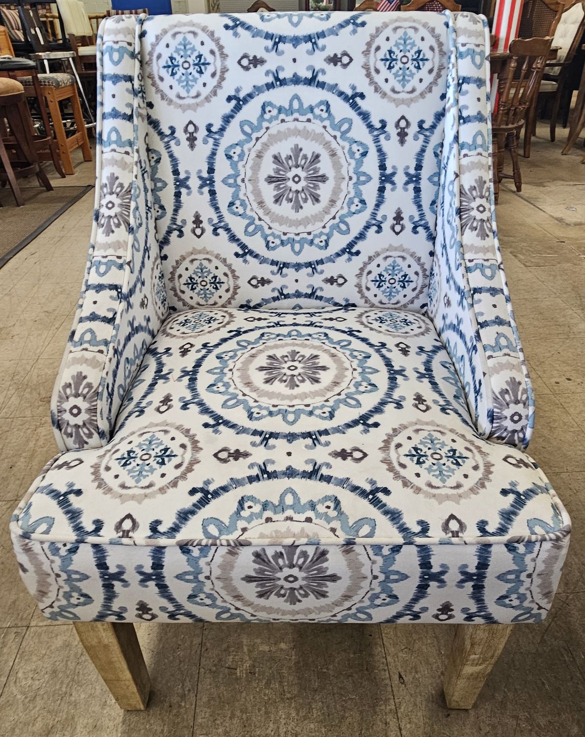 Pier 1 accent chair with footstool.