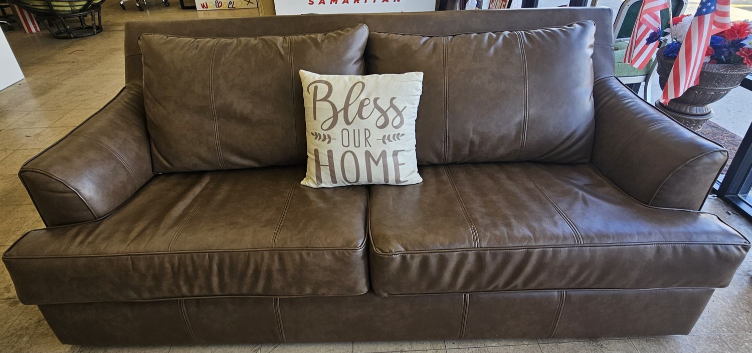 Beautiful brown leather couch