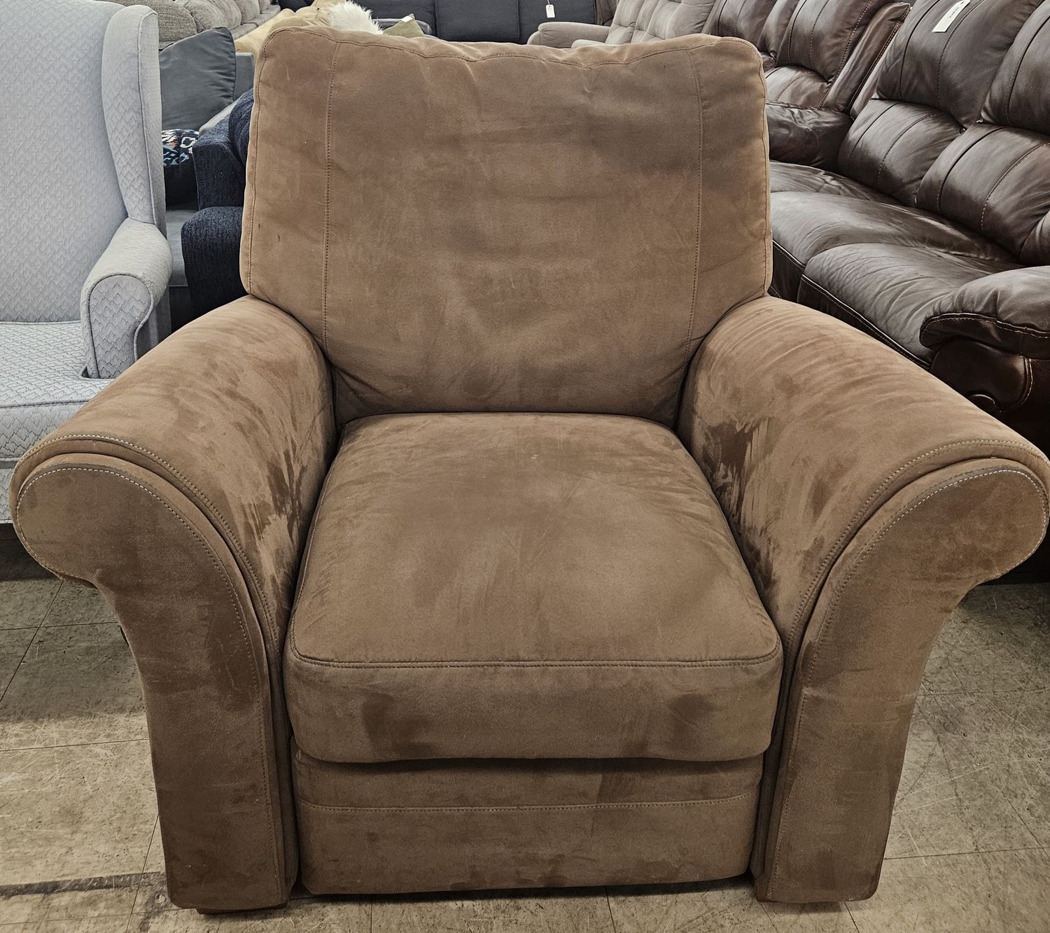 Chocolate brown microfiber living room chair