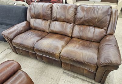 Chocolate Brown Leather Recliner Couch