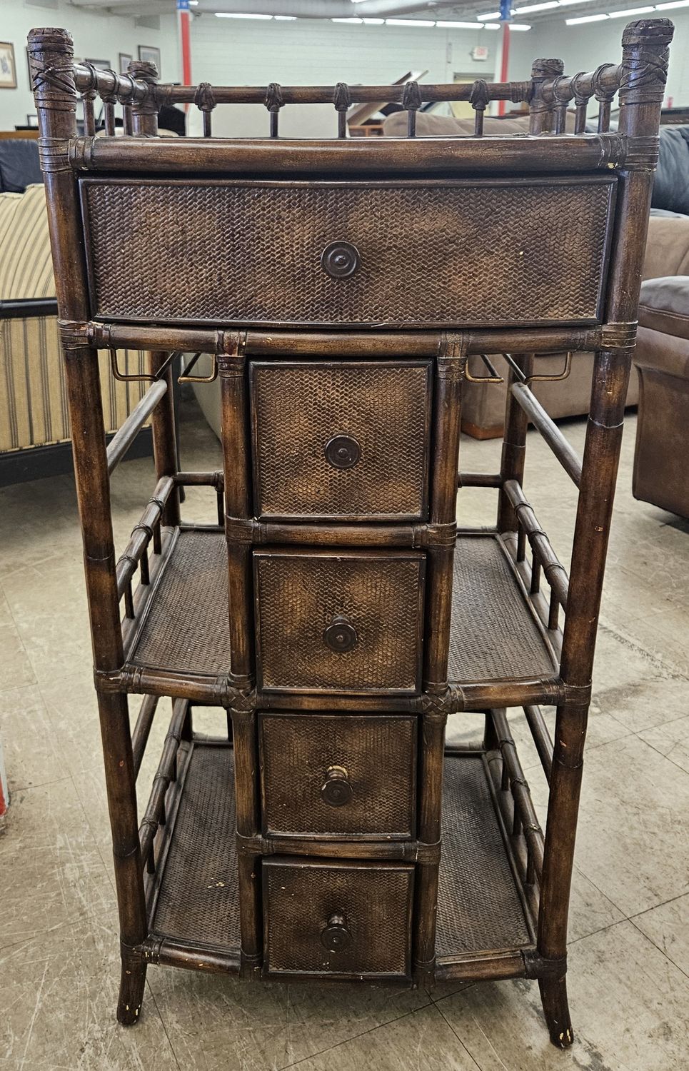 Unique 19th-century bamboo cabinet